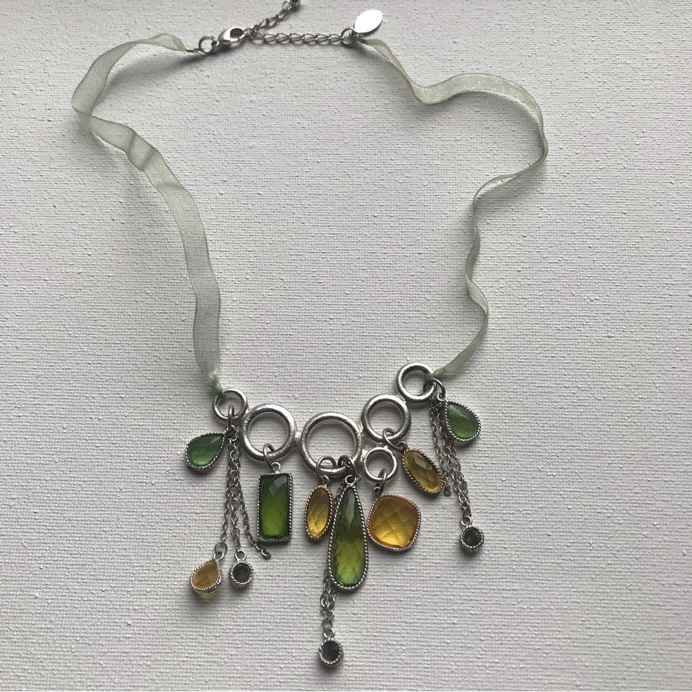 Laila Rowe ribbon and jewel necklace